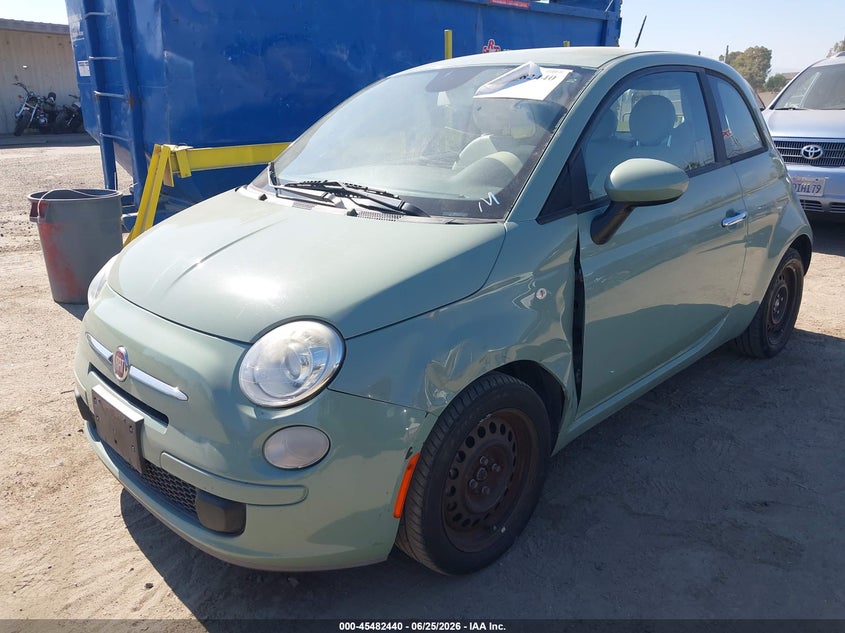 2013 Fiat 500 VIN 3C3CFFAR3DT682039 IAAI salvage auction — LEFT FRONT, Salvage Title, sold $1,000 on 2026-08-12 (photo 2)