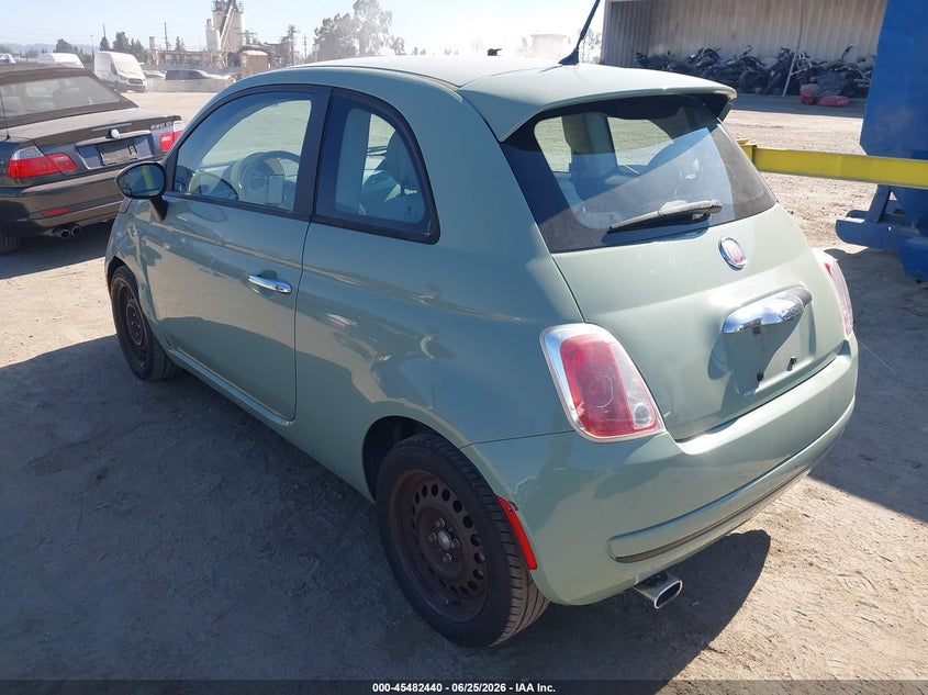 2013 Fiat 500 VIN 3C3CFFAR3DT682039 IAAI salvage auction — LEFT FRONT, Salvage Title, sold $1,000 on 2026-08-12 (photo 3)