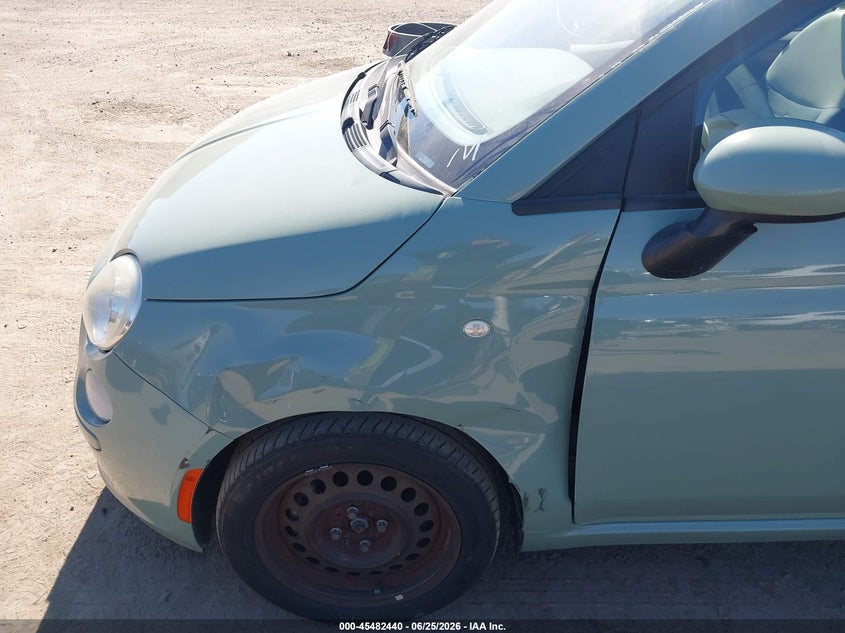2013 Fiat 500 VIN 3C3CFFAR3DT682039 IAAI salvage auction — LEFT FRONT, Salvage Title, sold $1,000 on 2026-08-12 (photo 6)
