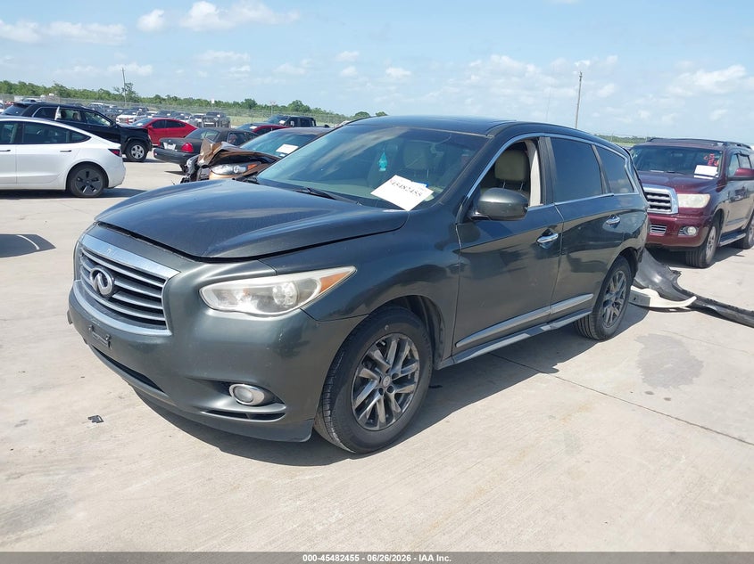 2013 Infiniti Jx VIN 5N1AL0MN5DC345736 IAAI salvage auction — REAR END, Salvage (Texas), sold $550 on 2026-07-10 (photo 2)