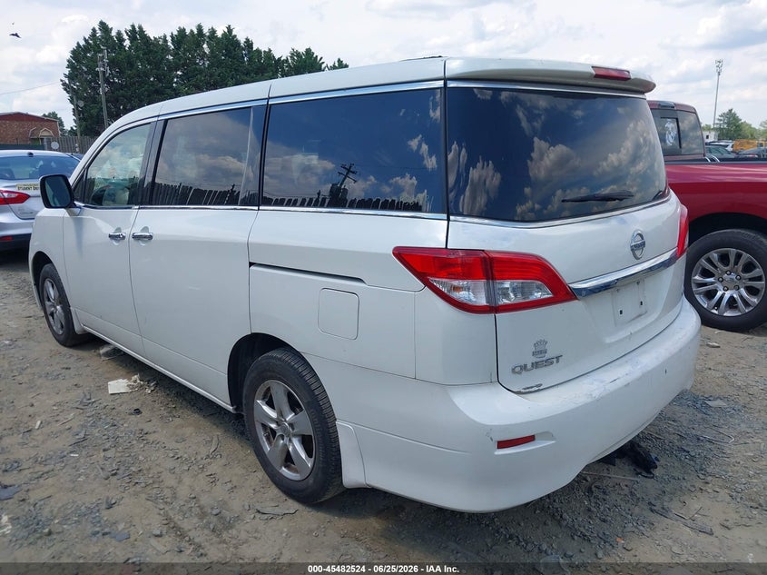2012 Nissan Quest VIN JN8AE2KP3C9050939 IAAI salvage auction — NORMAL WEAR, Clear (Virginia), sold $25 on 2026-07-13 (photo 3)