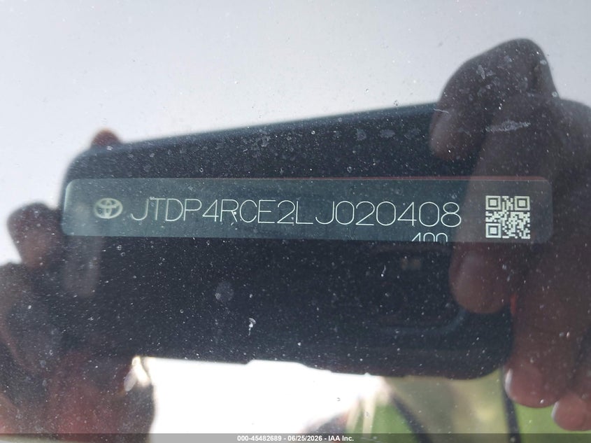 2020 Toyota Corolla VIN JTDP4RCE2LJ020408 IAAI salvage auction — LEFT SIDE, Salvage Certificate (California), sold $5,550 on 2026-07-31 (photo 9)