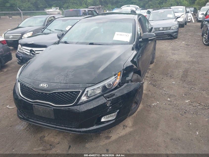 2014 Kia Optima VIN 5XXGM4A75EG294927 IAAI salvage auction — LEFT FRONT, Clear (Massachusetts), sold $425 on 2026-07-07 (photo 2)
