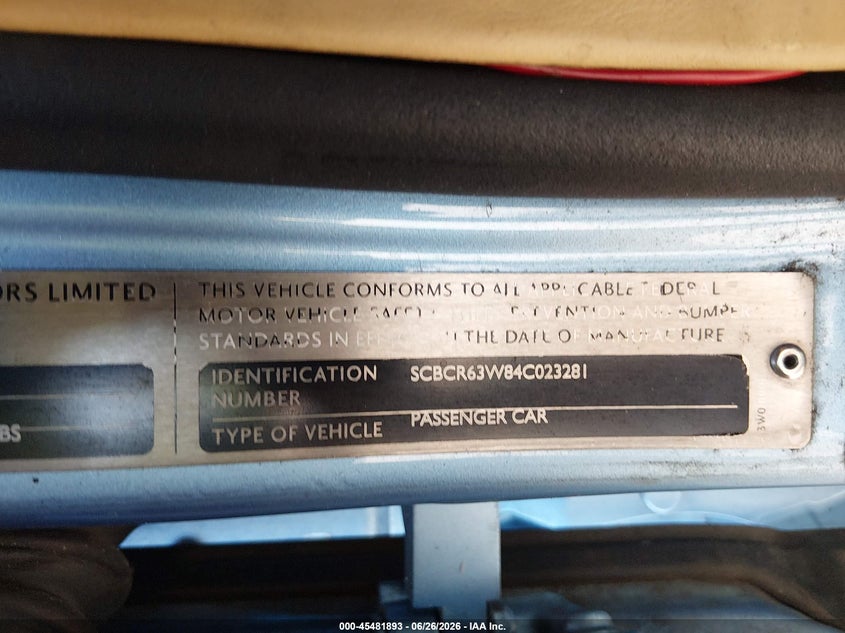 2004 Bentley Continental VIN SCBCR63W84C023281 IAAI salvage auction — Burn Interior, Rebuildable (Florida), sold $2,150 on 2026-07-21 (photo 9)