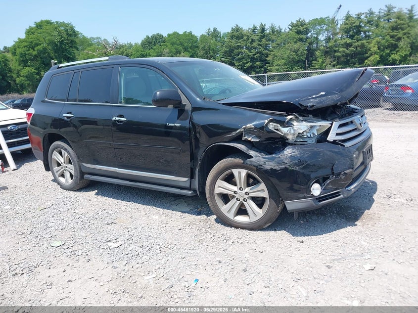 2013 Toyota Highlander VIN 5TDDK3EH8DS185252 IAAI salvage auction — FRONT END, Mv-907A (New York), sold $4,000 on 2026-07-28 (photo 1)
