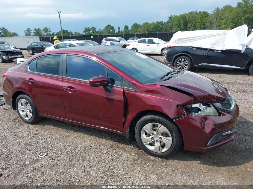 2014 Honda Civic VIN 2HGFB2F56EH510859 IAAI salvage auction — FRONT END, Clear (South Carolina), sold $3,000 on 2026-07-25 (photo 1)