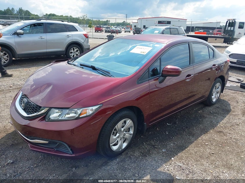 2014 Honda Civic VIN 2HGFB2F56EH510859 IAAI salvage auction — FRONT END, Clear (South Carolina), sold $3,000 on 2026-07-25 (photo 2)
