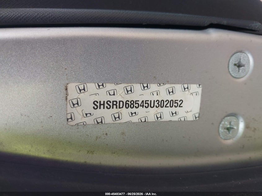 2005 Honda Cr-v VIN SHSRD68545U302052 IAAI salvage auction — NORMAL WEAR, Clear (Virginia), sold $350 on 2026-07-30 (photo 9)