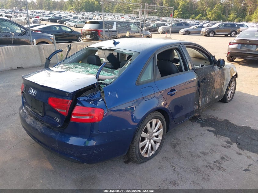 2013 Audi A4 VIN WAUBFAFL2DN043498 IAAI salvage auction — BURN, Mv-907A (New York), sold $300 on 2026-07-28 (photo 4)