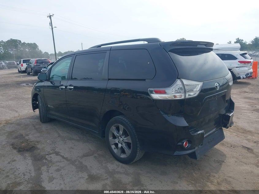 2014 Toyota Sienna VIN 5TDXK3DC6ES422714 IAAI salvage auction — FRONT & REAR, Clear (Virginia), sold $725 on 2026-07-31 (photo 3)