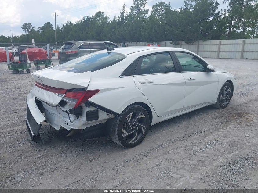 2025 Hyundai Elantra VIN KMHLS4DG7SU983692 IAAI salvage auction — REAR END, Enterprise Vehicles Clear Only (Massachusetts), sold $15,000 on 2026-07-08 (photo 4)