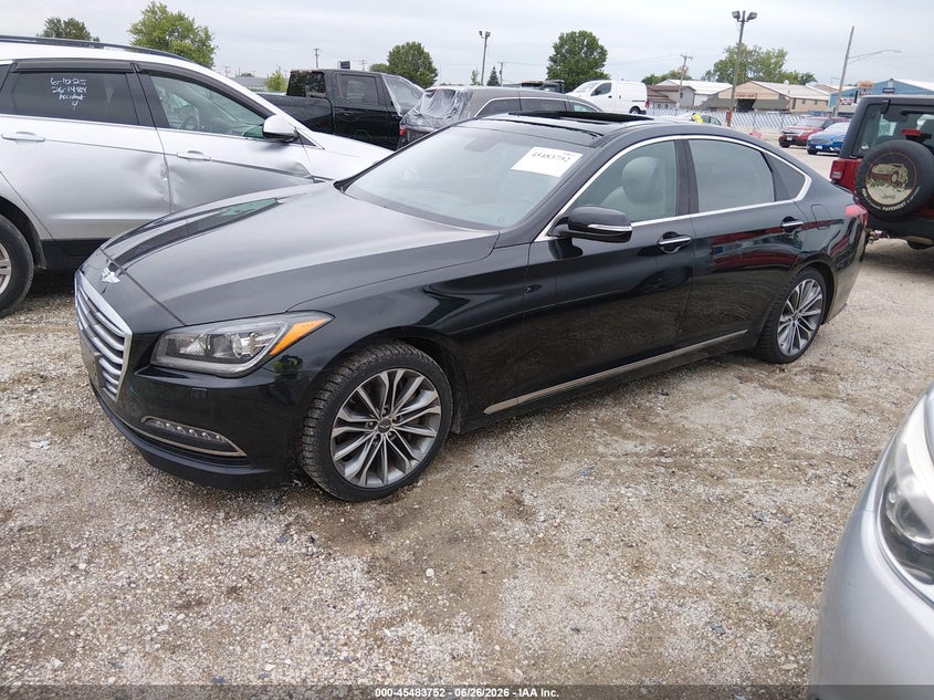 2016 Hyundai Genesis VIN KMHGN4JE1GU130241 IAAI salvage auction — ROOF, Salvage (Illinois), sold $1,700 on 2026-07-28 (photo 2)