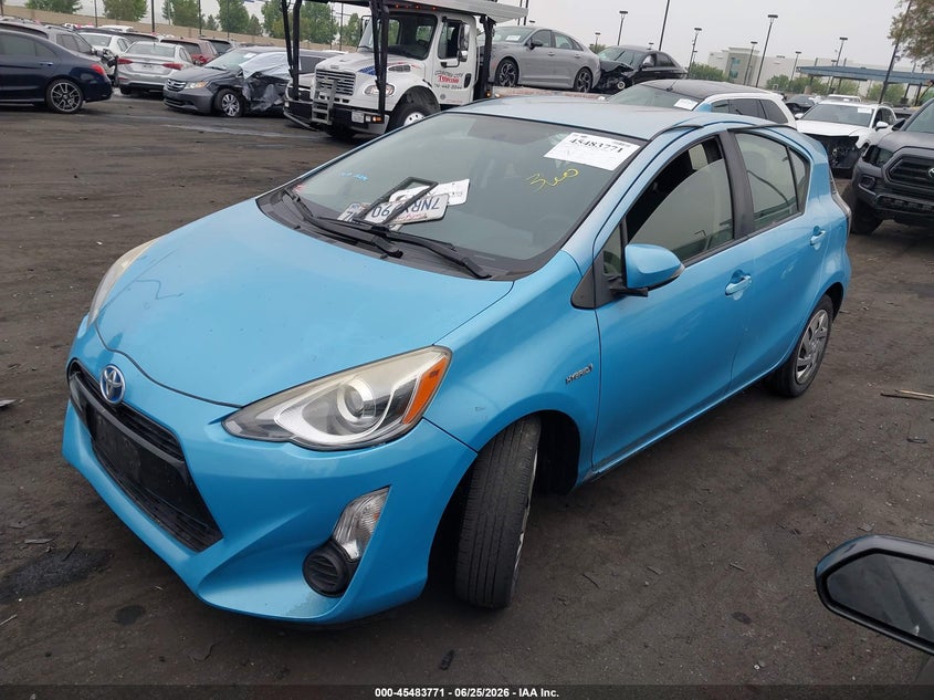 2015 Toyota Prius c VIN JTDKDTB3XF1110644 IAAI salvage auction — LEFT FRONT, Salvage Title, sold $1,750 on 2026-07-17 (photo 2)