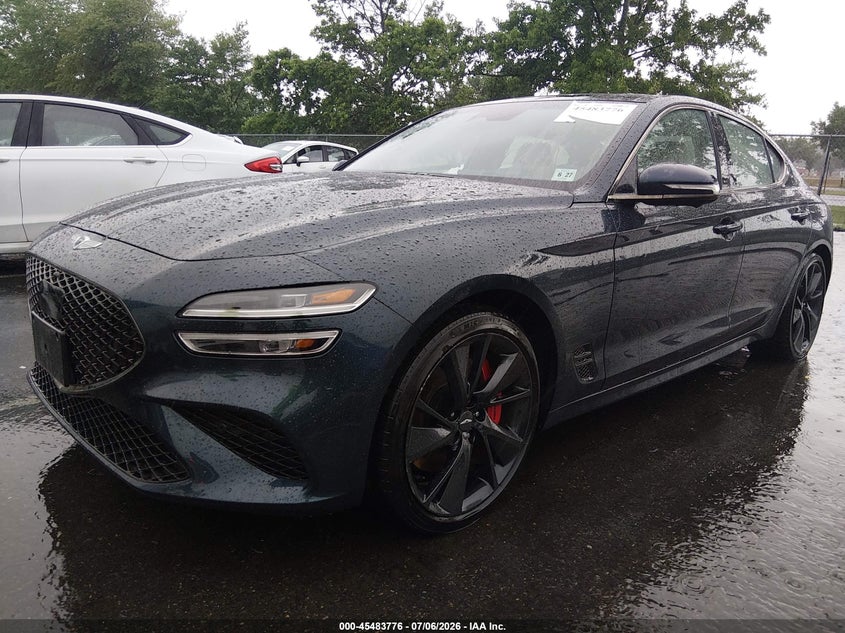 2023 Genesis G70 VIN KMTG54TE8PU109163 IAAI salvage auction — RIGHT SIDE, Wait Title, sold $8,700 on 2026-08-31 (photo 2)