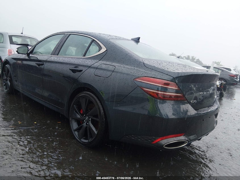 2023 Genesis G70 VIN KMTG54TE8PU109163 IAAI salvage auction — RIGHT SIDE, Wait Title, sold $8,700 on 2026-08-31 (photo 3)