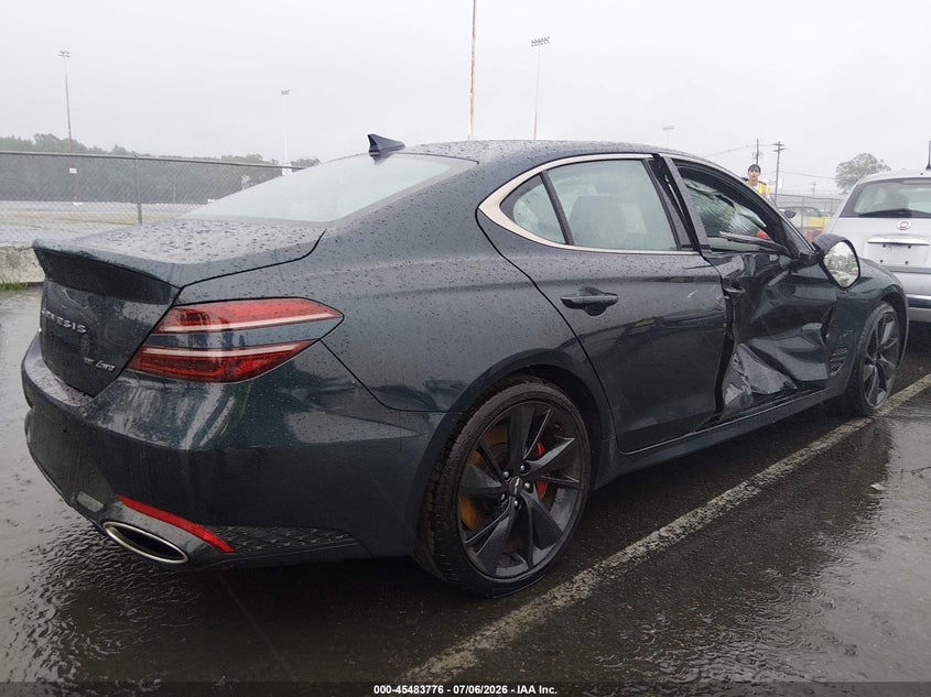 2023 Genesis G70 VIN KMTG54TE8PU109163 IAAI salvage auction — RIGHT SIDE, Wait Title, sold $8,700 on 2026-08-31 (photo 4)