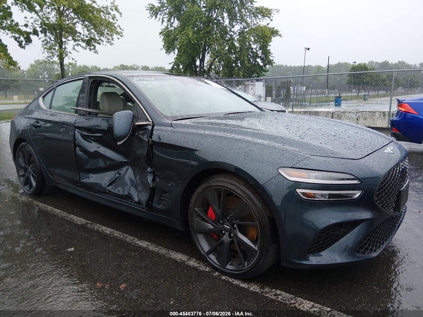 2023 Genesis G70 VIN KMTG54TE8PU109163 IAAI salvage auction — RIGHT SIDE, Wait Title, sold $8,700 on 2026-08-31 (photo 6)