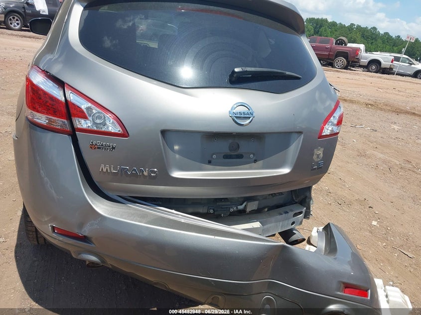 2012 Nissan Murano VIN JN8AZ1MU2CW107389 IAAI salvage auction — REAR END, Salvage (Alabama), sold $225 on 2026-07-15 (photo 6)