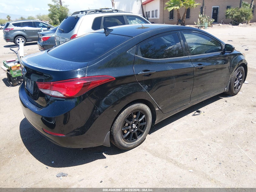 2016 Hyundai Elantra VIN KMHDH4AE7GU512395 IAAI salvage auction — RIGHT FRONT, Salvage (Arizona), sold $1,950 on 2026-07-09 (photo 4)