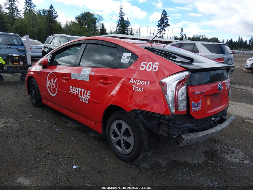 2014 Toyota Prius VIN JTDKN3DUXE0358481 IAAI salvage auction — LEFT REAR, Bill Of Sale (Washington), sold $1,350 on 2026-07-29 (photo 3)