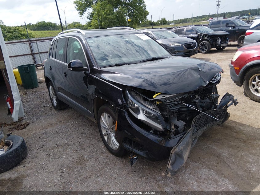 2014 Volkswagen Tiguan VIN WVGBV3AX7EW511003 IAAI salvage auction — FRONT END, Junk (Oklahoma), sold $250 on 2026-08-05 (photo 1)