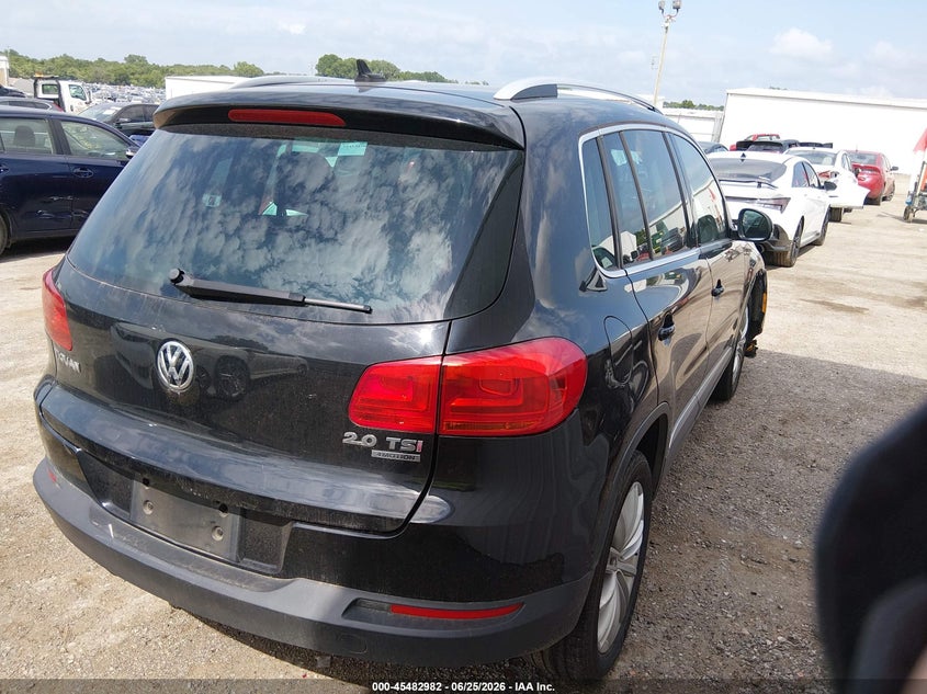 2014 Volkswagen Tiguan VIN WVGBV3AX7EW511003 IAAI salvage auction — FRONT END, Junk (Oklahoma), sold $250 on 2026-08-05 (photo 4)