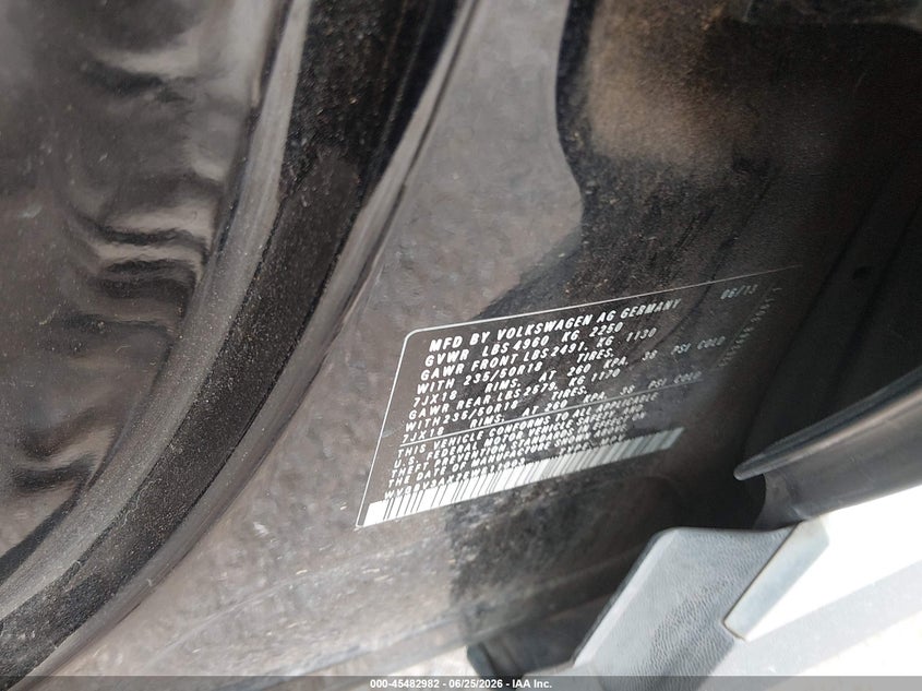 2014 Volkswagen Tiguan VIN WVGBV3AX7EW511003 IAAI salvage auction — FRONT END, Junk (Oklahoma), sold $250 on 2026-08-05 (photo 9)