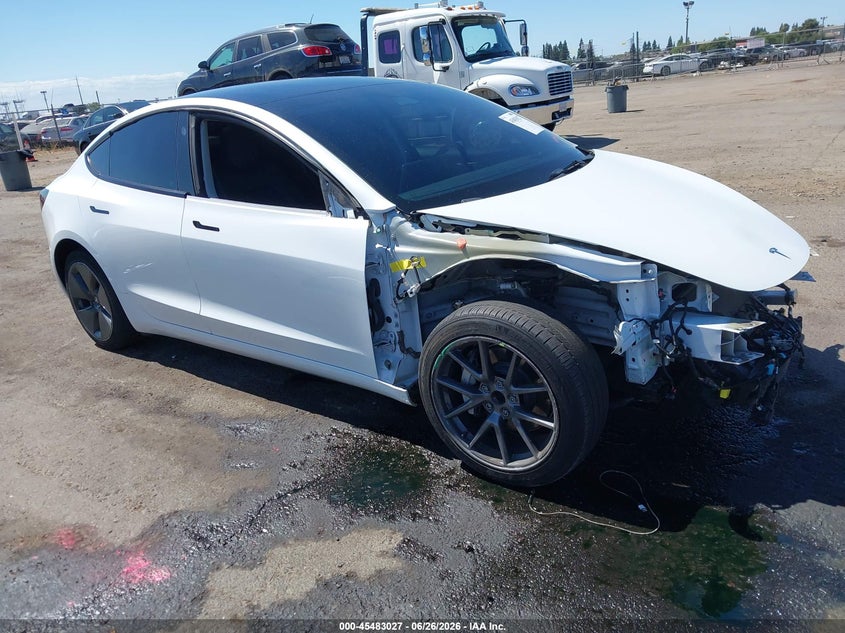 2022 Tesla Model 3 VIN 5YJ3E1EA2NF123751 IAAI salvage auction — RIGHT FRONT, Salvage Title, sold $6,650 on 2026-09-01 (photo 1)