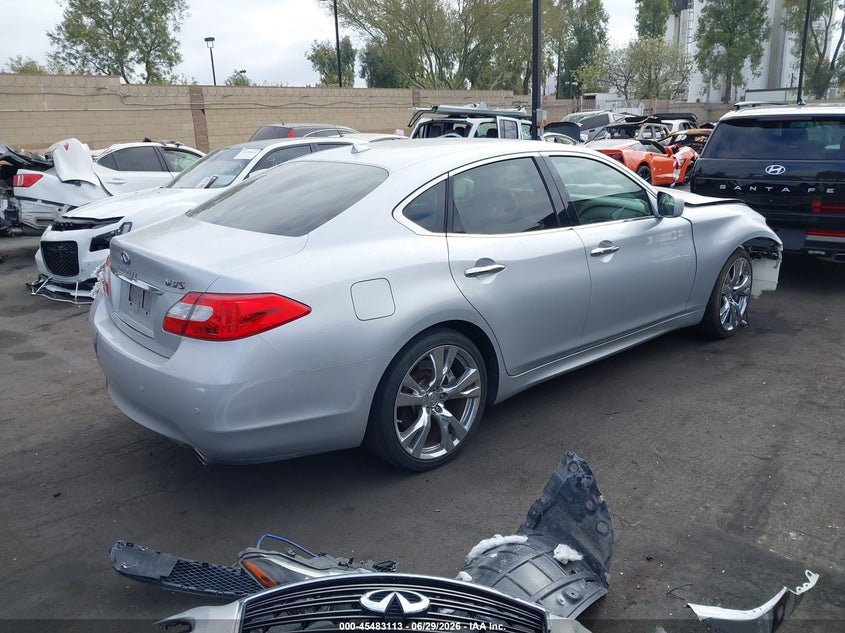 2013 Infiniti M VIN JN1BY1AP1DM513844 IAAI salvage auction — LEFT SIDE, Salvage Title, sold $1,000 on 2026-07-17 (photo 4)