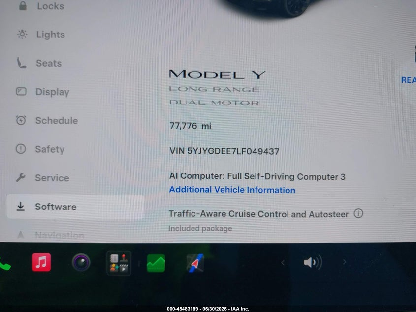2020 Tesla Model y VIN 5YJYGDEE7LF049437 IAAI salvage auction — REAR END, Salvage (Virginia), sold $8,700 on 2026-07-31 (photo 7)
