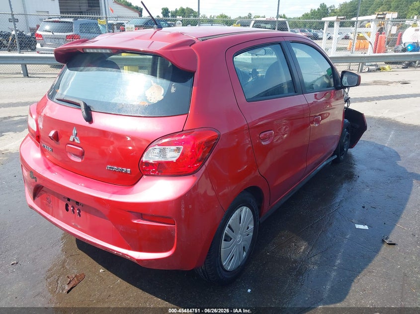 2019 Mitsubishi Mirage VIN ML32A3HJ3KH011585 IAAI salvage auction — FRONT END, Salvage (North Carolina), sold $1,350 on 2026-07-16 (photo 4)