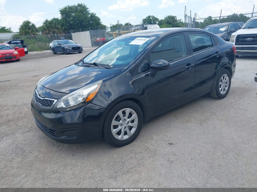 2013 Kia Rio VIN KNADN4A34D6193496 IAAI salvage auction — LEFT REAR, Salvage Title, sold $250 on 2026-07-17 (photo 2)