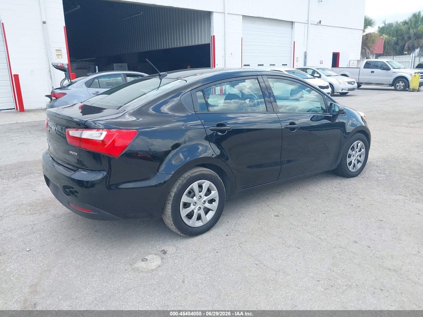2013 Kia Rio VIN KNADN4A34D6193496 IAAI salvage auction — LEFT REAR, Salvage Title, sold $250 on 2026-07-17 (photo 4)