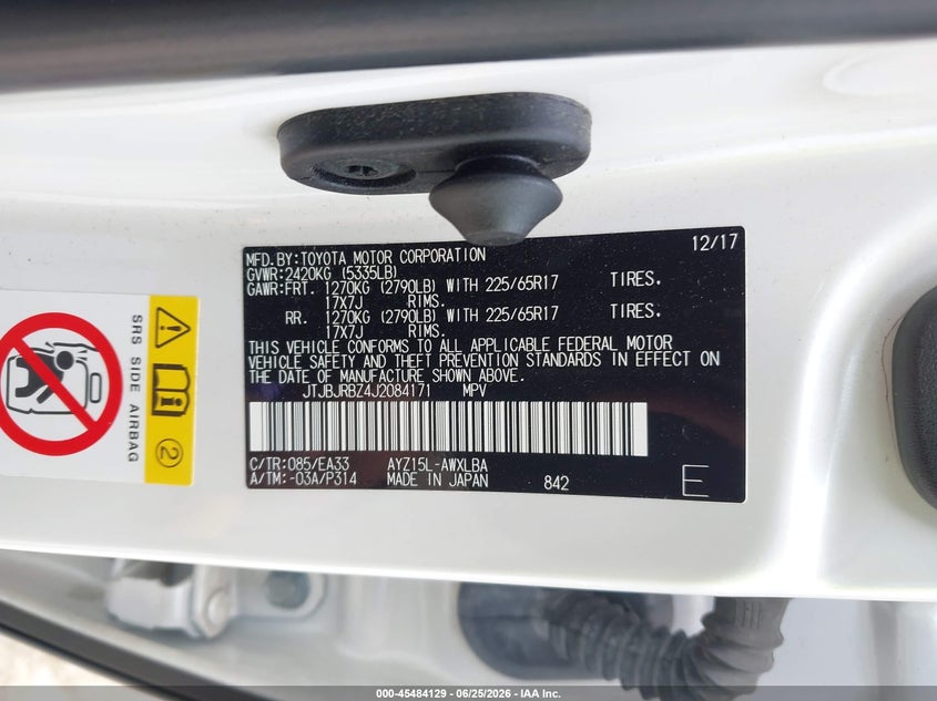 2018 Lexus Nx VIN JTJBJRBZ4J2084171 IAAI salvage auction — WATER/FLOOD, Salvage (Texas), sold $8,400 on 2026-07-29 (photo 9)