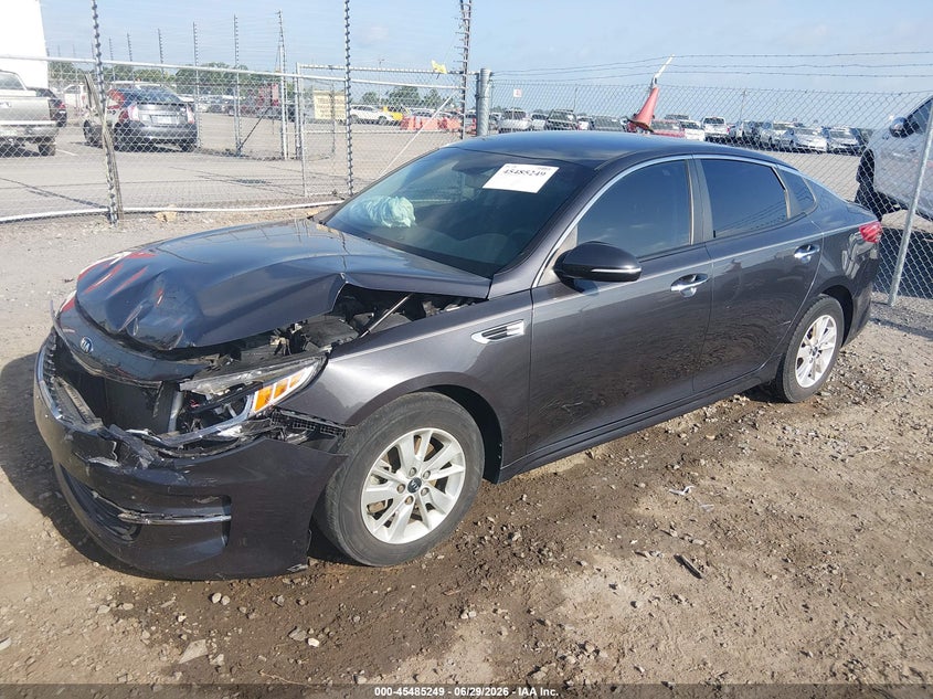 2017 Kia Optima VIN 5XXGT4L39HG149312 IAAI salvage auction — FRONT & REAR, Salvage Title, sold $600 on 2026-09-26 (photo 2)