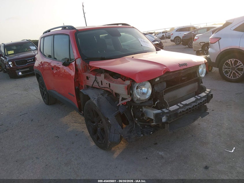2019 Jeep Renegade VIN ZACNJABB3KPJ86862 IAAI salvage auction — FRONT END, Original (Texas), sold $1,700 on 2026-08-17 (photo 1)
