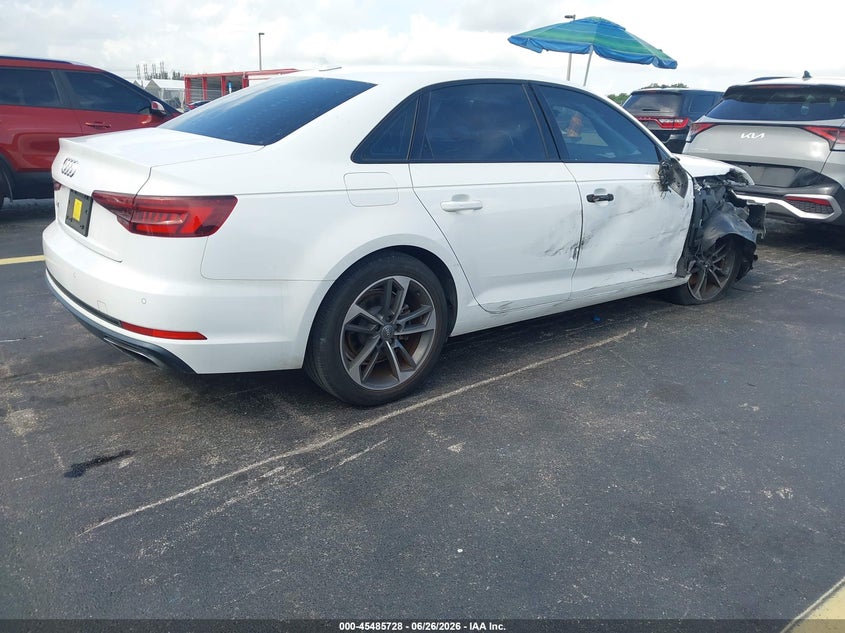 2019 Audi A4 VIN WAUGMAF44KN021326 IAAI salvage auction — SIDE, Rebuildable (Florida), sold $2,825 on 2026-07-30 (photo 4)