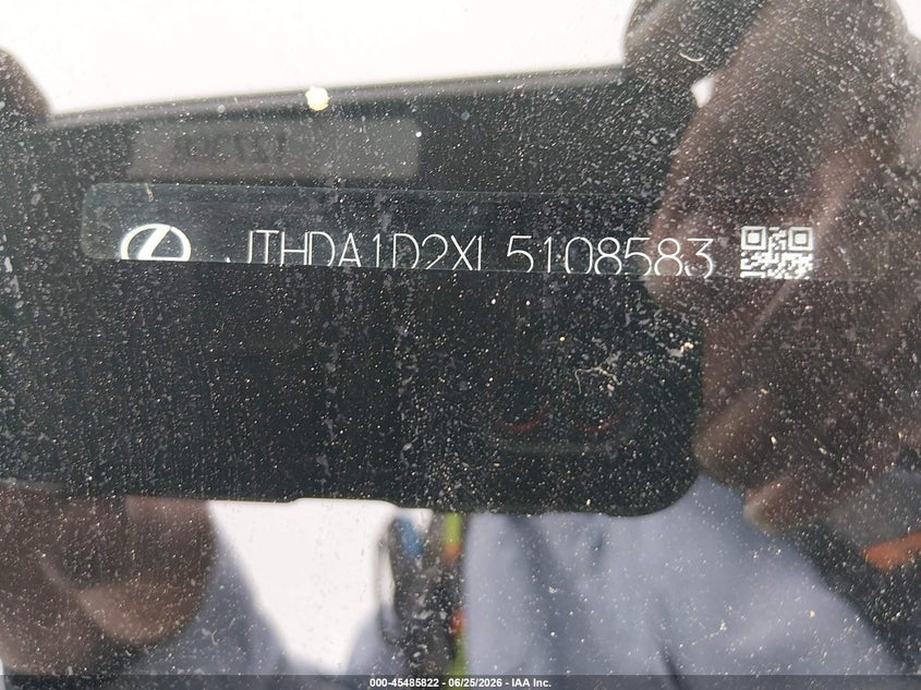 2020 Lexus Is VIN JTHDA1D2XL5108583 IAAI salvage auction — FRONT END, Salvage (California), sold $9,325 on 2026-07-13 (photo 9)