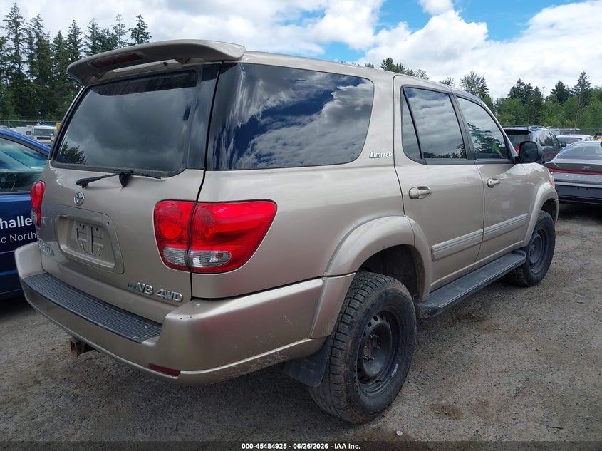 2007 Toyota Sequoia VIN 5TDBT48A07S282913 IAAI salvage auction — NORMAL WEAR, Clear (Washington), sold $875 on 2026-07-08 (photo 4)