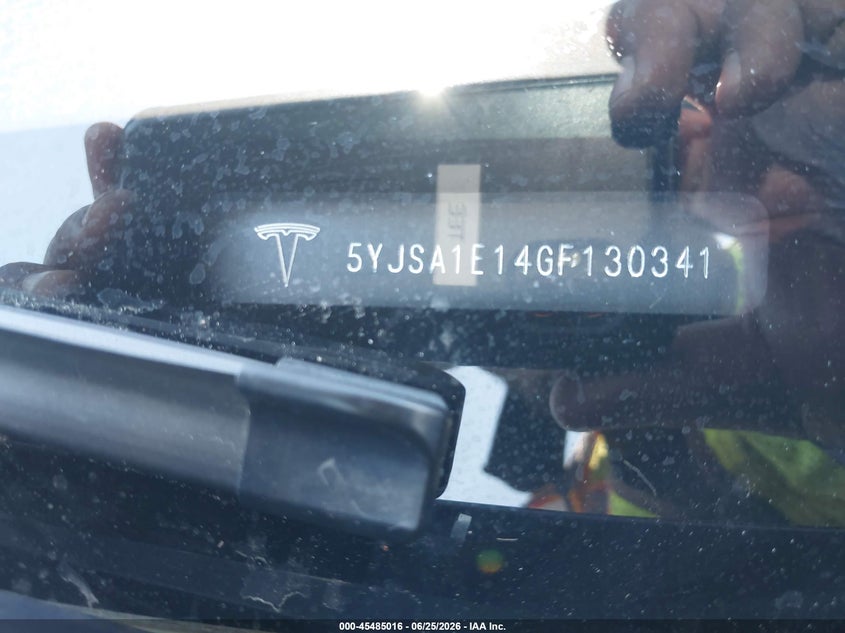 2016 Tesla Model s VIN 5YJSA1E14GF130341 IAAI salvage auction — FRONT END, Salvage (Arizona), sold $2,700 on 2026-07-20 (photo 9)