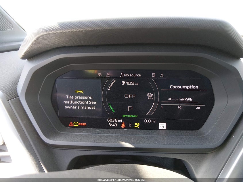2025 Audi Q4 sportback e-tron VIN WA12UBFZ7SP057153 IAAI salvage auction — FRONT END, Salvage (California), sold $14,900 on 2026-08-09 (photo 7)