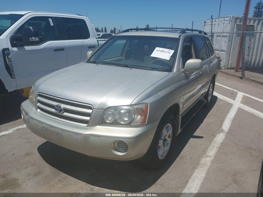 2002 Toyota Highlander VIN JTEGF21A820044861 IAAI salvage auction — NORMAL WEAR, Clear - Dealer Only (California), sold $900 on 2026-07-07 (photo 2)
