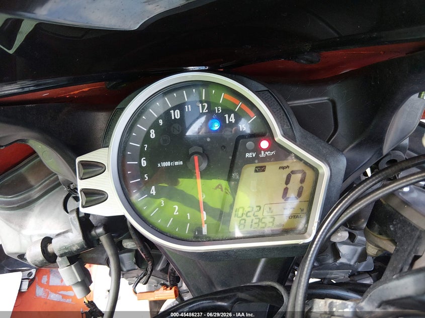2008 Honda Cbr1000 VIN JH2SC59168M000394 IAAI salvage auction — FRONT & REAR, Rebuildable (Florida), sold $3,150 on 2026-07-08 (photo 7)