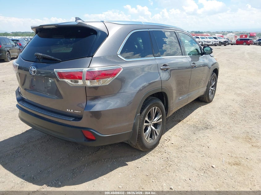 2016 Toyota Highlander VIN 5TDJKRFH7GS352080 IAAI salvage auction — FRONT END, Salvage (Colorado), sold $4,850 on 2026-07-29 (photo 4)