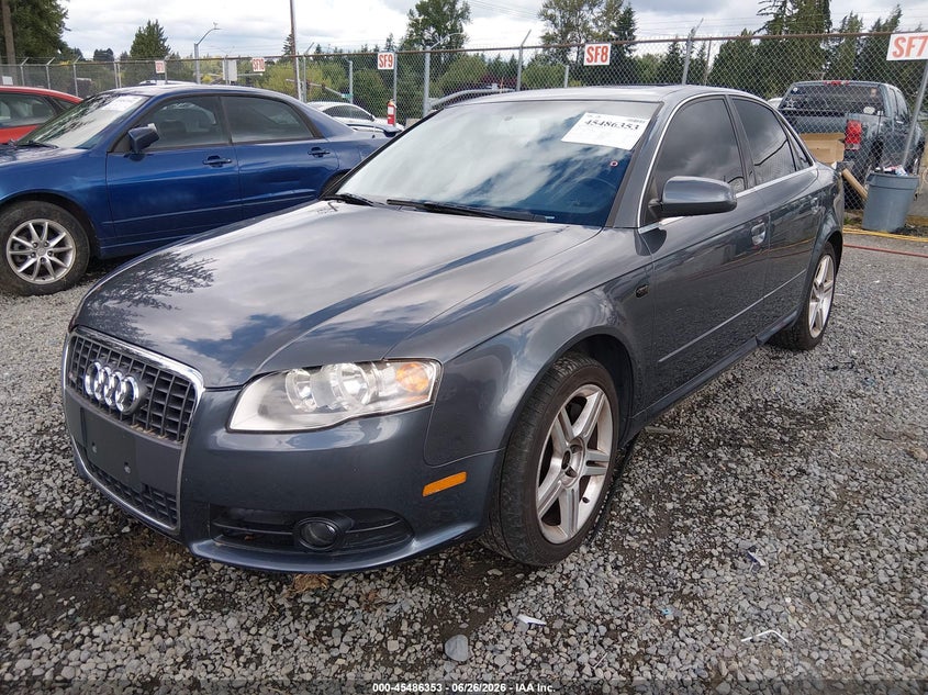 2008 Audi A4 VIN WAUDF78E78A054486 IAAI salvage auction — VANDALISM, Bill Of Sale (Washington), sold $325 on 2026-07-29 (photo 2)