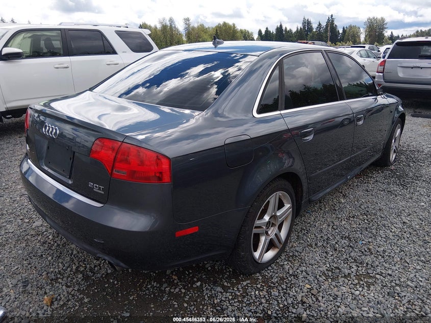 2008 Audi A4 VIN WAUDF78E78A054486 IAAI salvage auction — VANDALISM, Bill Of Sale (Washington), sold $325 on 2026-07-29 (photo 4)