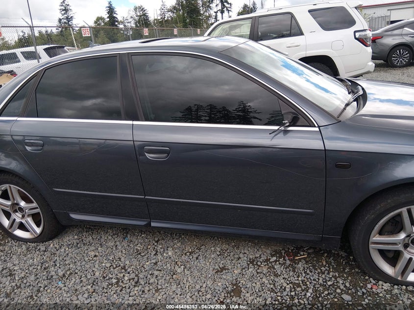 2008 Audi A4 VIN WAUDF78E78A054486 IAAI salvage auction — VANDALISM, Bill Of Sale (Washington), sold $325 on 2026-07-29 (photo 6)