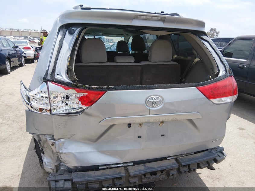 2012 Toyota Sienna VIN 5TDKK3DC4CS259195 IAAI salvage auction — REAR END, Salvage (California), sold $3,000 on 2026-07-29 (photo 6)