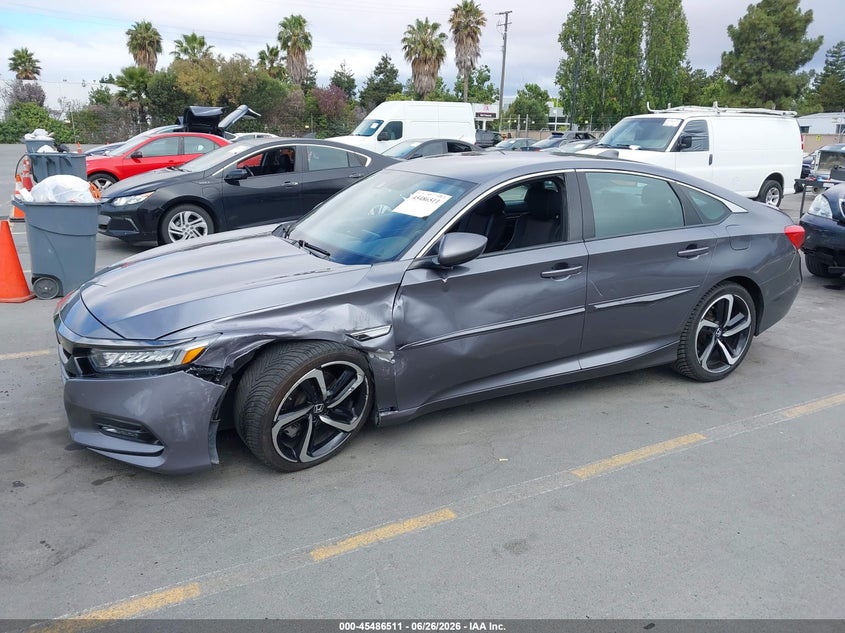 2018 Honda Accord VIN 1HGCV1F37JA079007 IAAI salvage auction — LEFT FRONT, Salvage (California), sold $5,100 on 2026-07-09 (photo 2)