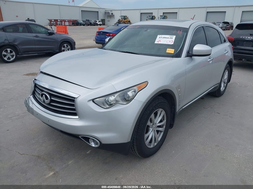 2016 Infiniti Qx70 VIN JN8CS1MU5GM670273 IAAI salvage auction — FRONT END, Salvage Title, sold $2,400 on 2026-08-21 (photo 2)